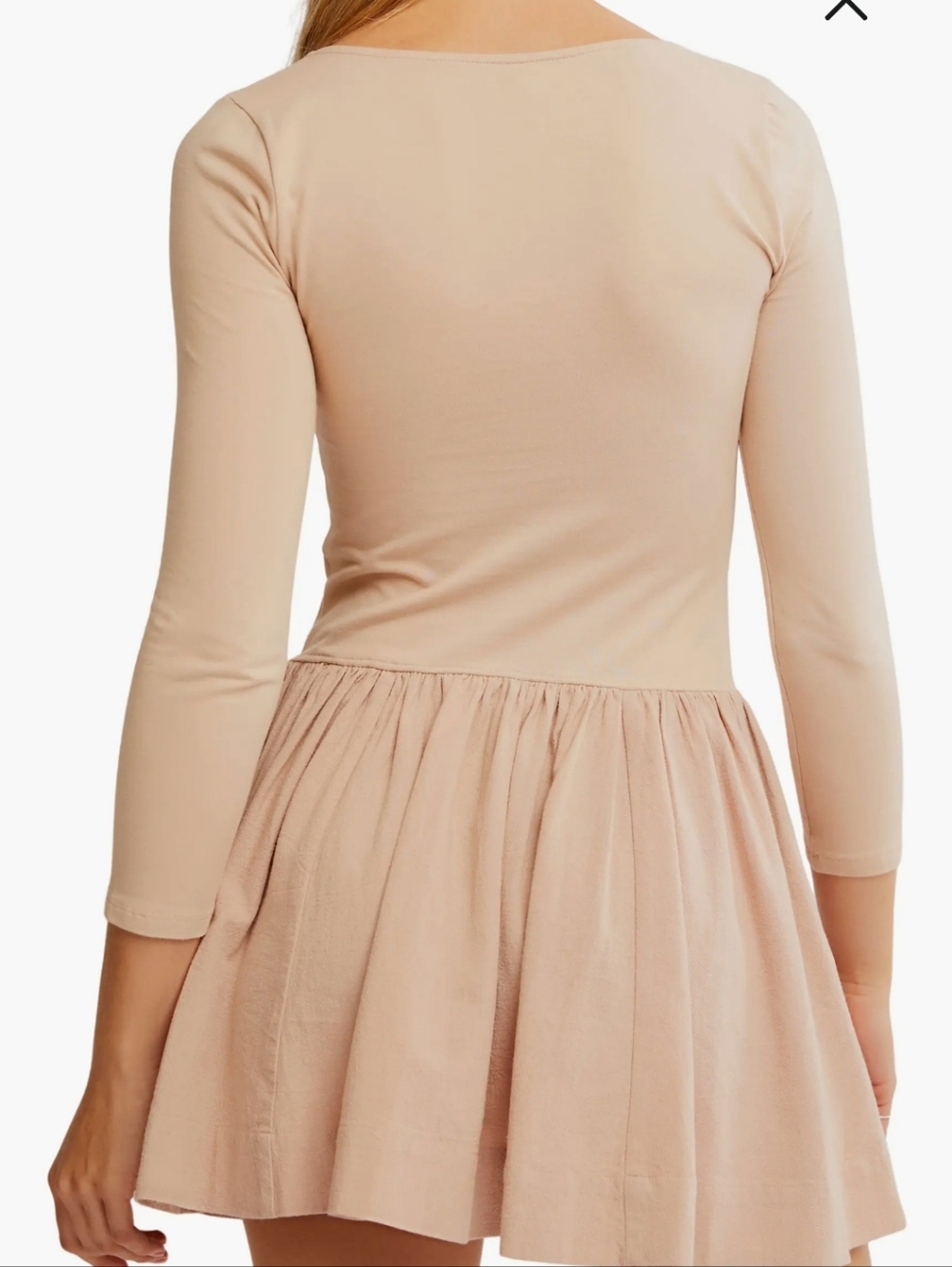 Free People Onda Long Sleeve Strech Cotton Mini Dress Size Small - Picture 3 of 4